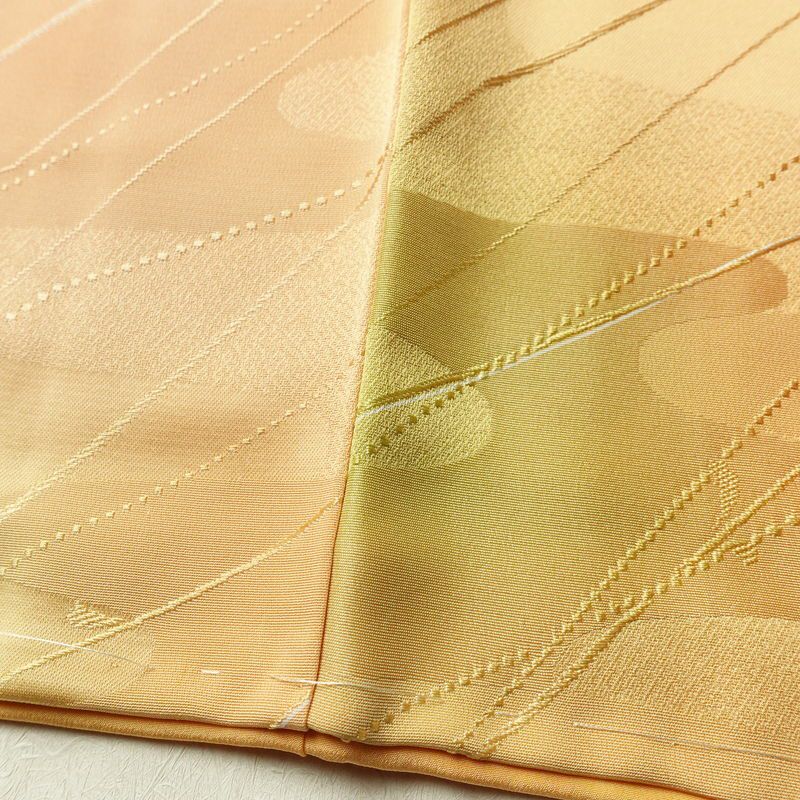 小紋 しつけ糸付き 正絹 古典柄 袷仕立て 身丈160.5cm 裄丈64cm リサイクル着物 着物 シンプル 橙_画像12