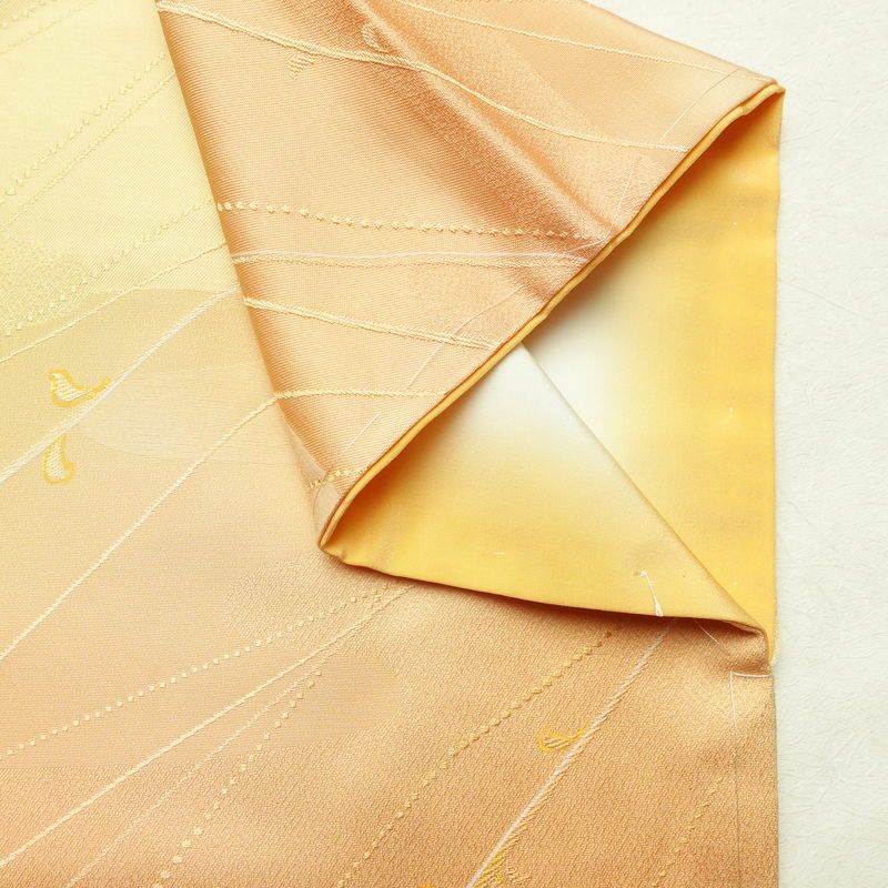 小紋 しつけ糸付き 正絹 古典柄 袷仕立て 身丈160.5cm 裄丈64cm リサイクル着物 着物 シンプル 橙_画像15