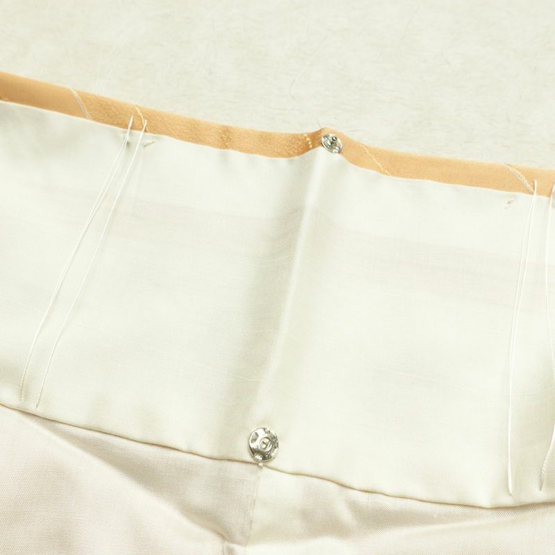 小紋 しつけ糸付き 正絹 古典柄 袷仕立て 身丈160.5cm 裄丈64cm リサイクル着物 着物 シンプル 橙_画像20