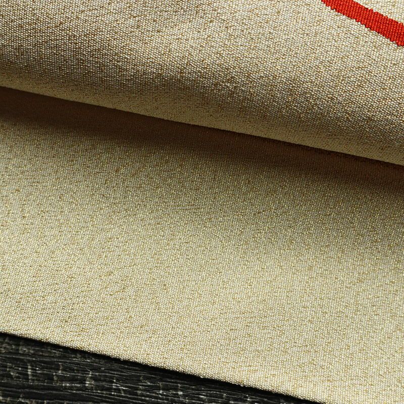 名古屋帯 太鼓柄 良品 つづれ織 正絹 古典柄 松葉仕立て なごや帯 リサイクル帯 帯 金通し クリーム_画像8