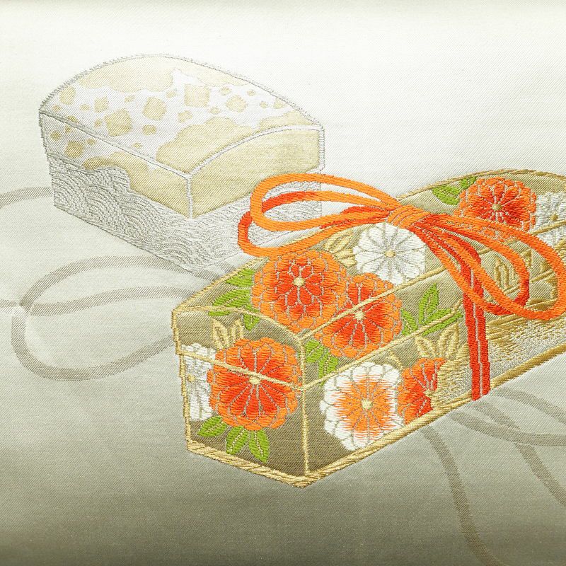 名古屋帯 太鼓柄 良品 正絹 古典柄 名古屋仕立て なごや帯 リサイクル帯 帯 金・銀_画像2