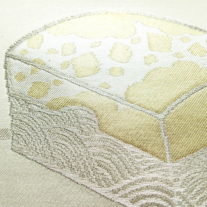 名古屋帯 太鼓柄 良品 正絹 古典柄 名古屋仕立て なごや帯 リサイクル帯 帯 金・銀_画像6