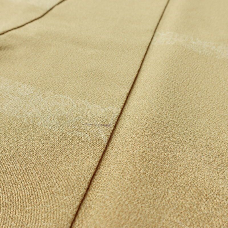 小紋 縮緬 飛び柄 混紡 幾何学柄・抽象柄 袷仕立て 身丈165cm 裄丈63cm リサイクル着物 着物 ベージュ_画像8