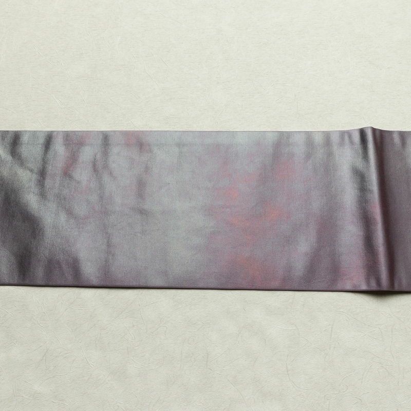 名古屋帯 六通柄 正絹 その他の柄 名古屋仕立て なごや帯 リサイクル帯 帯 刺繍 シンプル おしゃれ 茄子 ポケット付き 紫・藤色_画像12