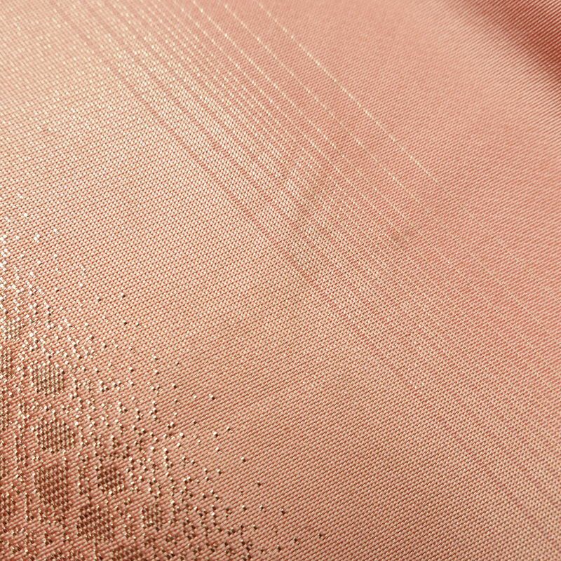 名古屋帯 本金箔 二重織 太鼓柄 正絹 古典柄 名古屋仕立て なごや帯 リサイクル帯 帯 箔 扇子 松 菊 ピンク_画像10