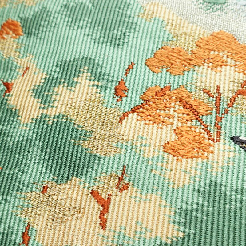 名古屋帯 太鼓柄 良品 正絹 風景柄 名古屋仕立て なごや帯 リサイクル帯 帯 刺繍 金糸 銀糸 金・銀_画像6