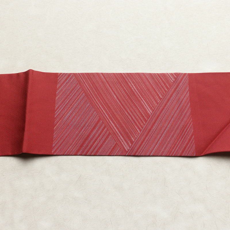 名古屋帯 太鼓柄 良品 正絹 幾何学柄・抽象柄 名古屋仕立て なごや帯 リサイクル帯 帯 ピンク_画像13