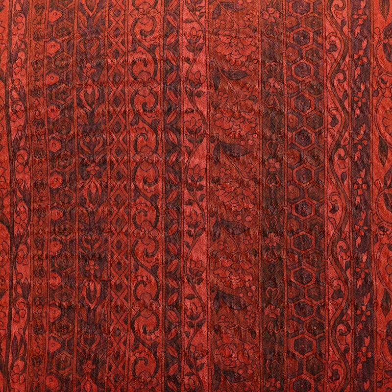 名古屋帯 全通柄 美品 しつけ糸付き 正絹 縞柄・線柄 名古屋仕立て なごや帯 リサイクル帯 帯 未使用品 赤・朱_画像2