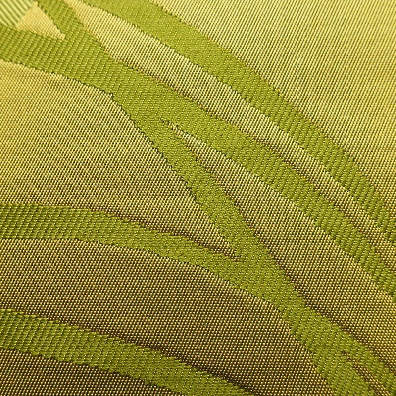 名古屋帯 六通柄 正絹 木の葉・植物柄 名古屋仕立て なごや帯 リサイクル帯 帯 黄・黄土色_画像4
