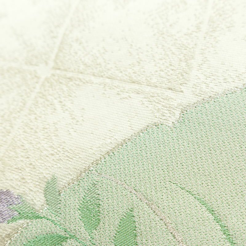 名古屋帯 太鼓柄 良品 落款入り 正絹 古典柄 名古屋仕立て なごや帯 リサイクル帯 帯 銀糸 扇面 白_画像5