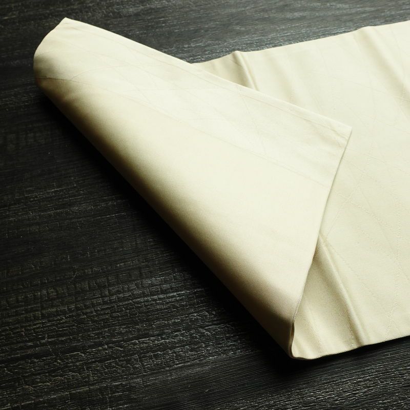 名古屋帯 太鼓柄 正絹 花柄 名古屋仕立て なごや帯 リサイクル帯 帯 金糸 銀糸 クリーム_画像9