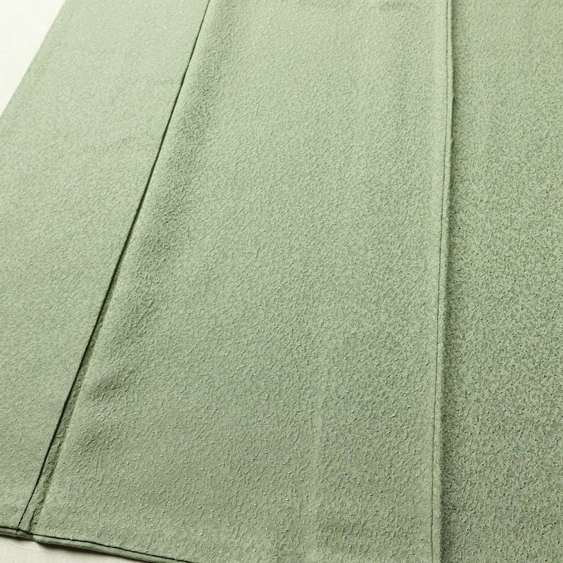 色無地 良品 落款入り 本草木染作家物 瑞寶 正絹 無地 袷仕立て 身丈154cm 裄丈63cm リサイクル着物 一部しつけ糸付き 着物 作家物 お茶会 緑・うぐいす色_画像4