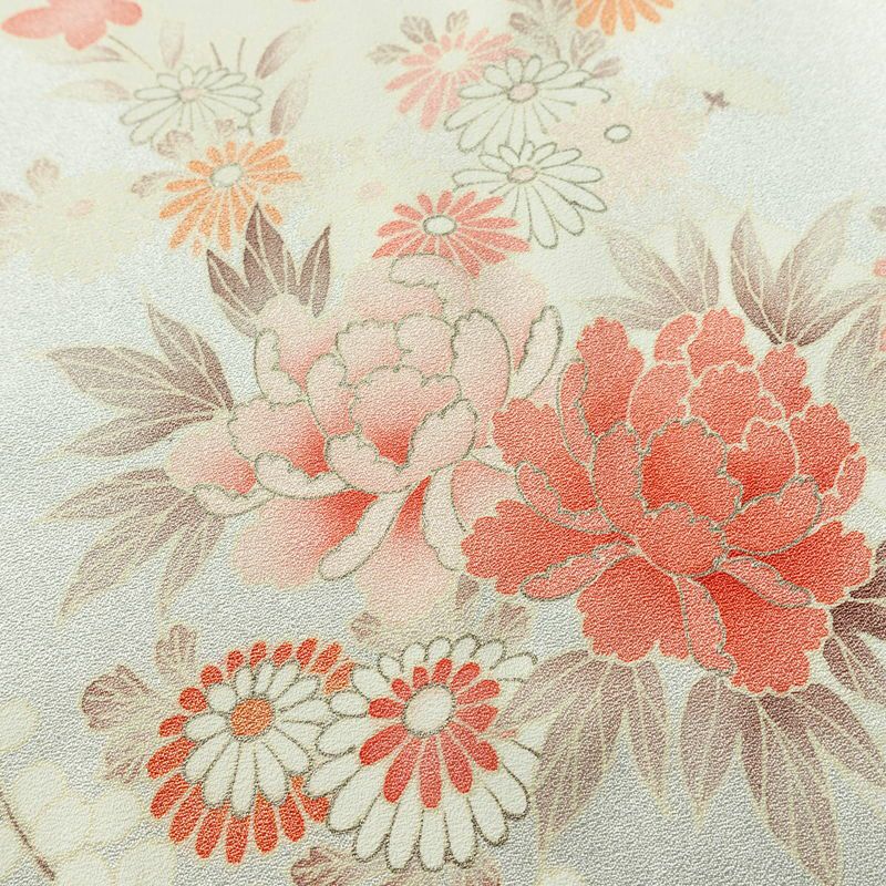 訪問着 良品 トールサイズ 正絹 花柄 袷仕立て 身丈170.5cm 裄丈67.5cm リサイクル着物 着物 刺繍 入学式 卒業式 七五三 お宮参り フォーマル 上品 ピンク_画像11
