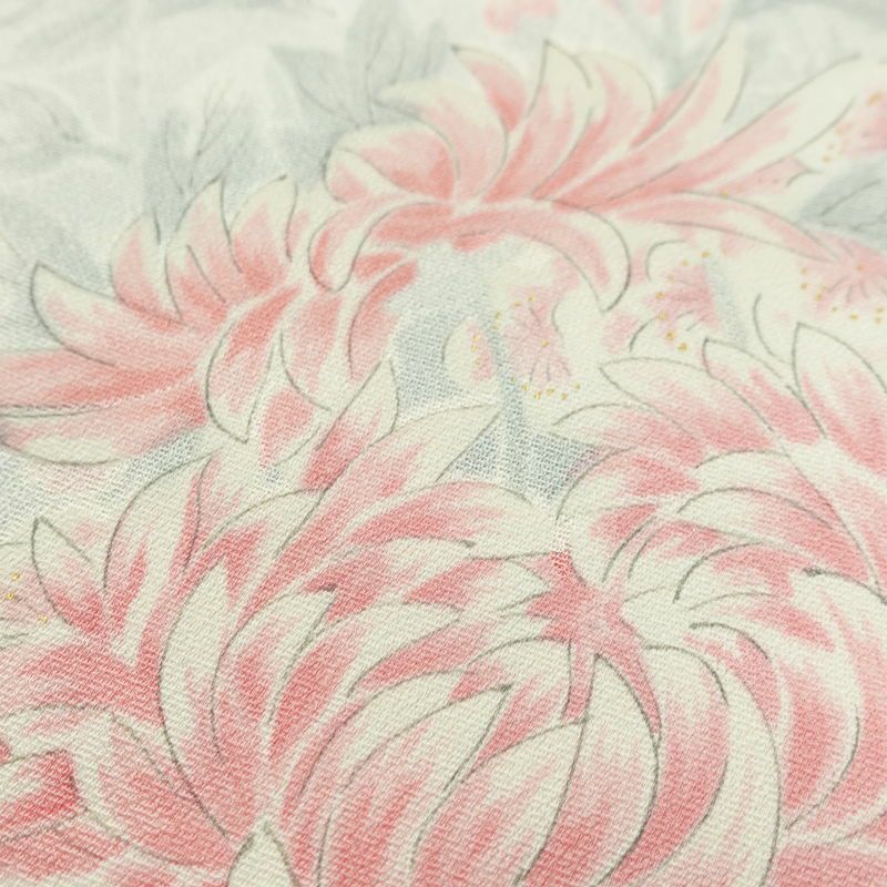 訪問着 正絹 花柄 袷仕立て 身丈162cm 裄丈66cm リサイクル着物 着物 金彩 入学式 卒業式 七五三 お宮参り フォーマル レトロ 白_画像8