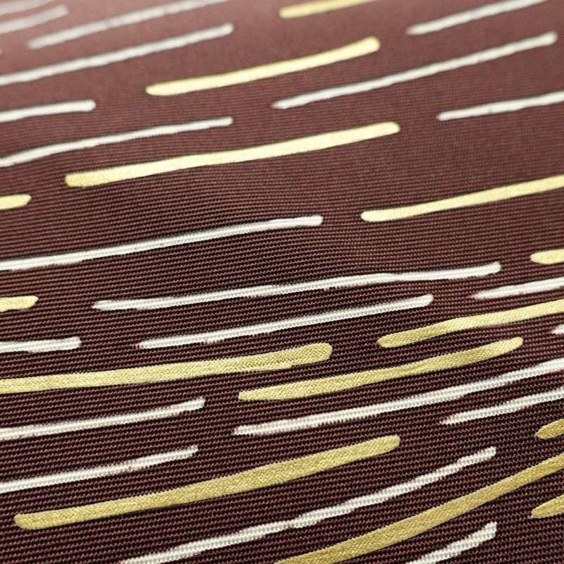 名古屋帯 太鼓柄 正絹 幾何学柄・抽象柄 名古屋仕立て なごや帯 リサイクル帯 帯 シンプル 小豆・エンジ_画像4