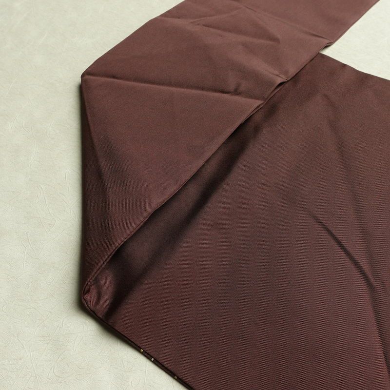 名古屋帯 太鼓柄 正絹 幾何学柄・抽象柄 名古屋仕立て なごや帯 リサイクル帯 帯 シンプル 小豆・エンジ_画像18