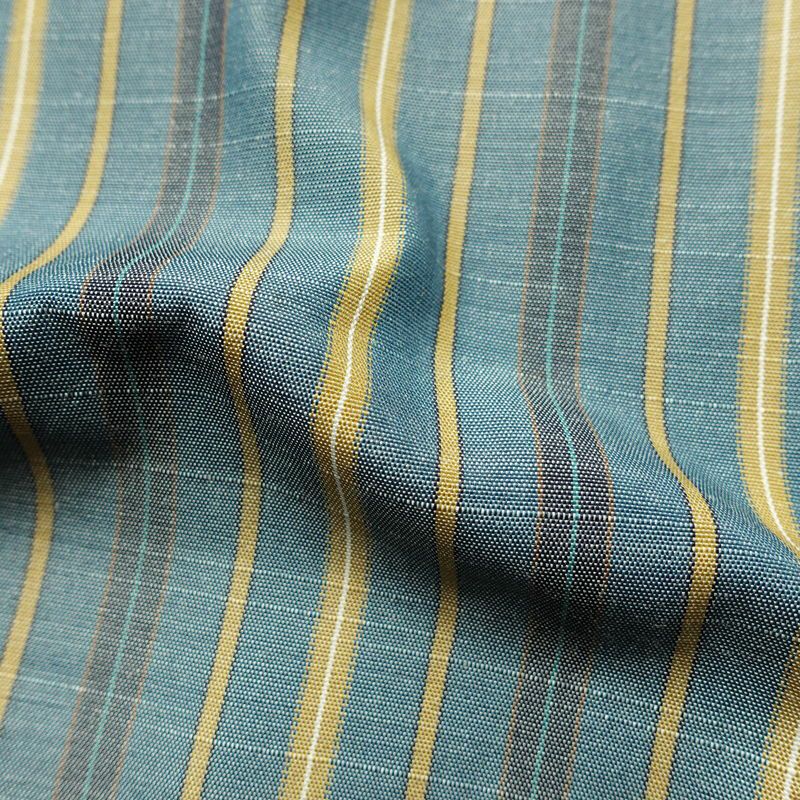 紬 ポリエステル 縞柄・線柄 袷仕立て 身丈163.5cm 裄丈66cm リサイクル着物 着物 モダン カジュアル 青・紺_画像20