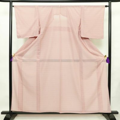 盛夏 絽 色無地 正絹 良品 一つ紋付き 身丈155cm 裄丈63.5cm 背
