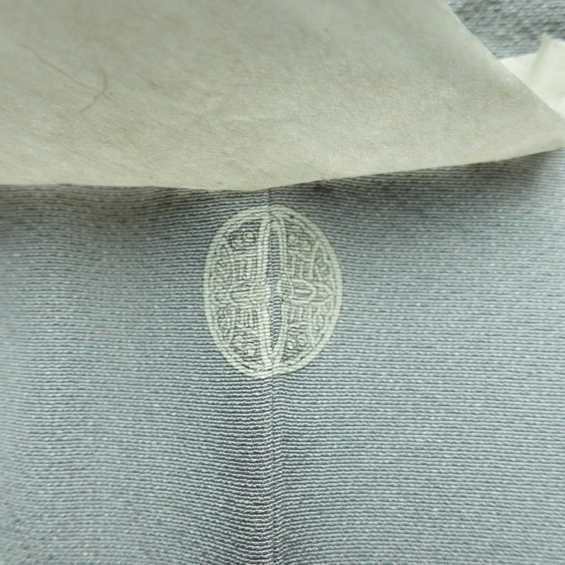 付け下げ 一つ紋付き 正絹 花柄 袷仕立て 身丈158cm 裄丈64.5cm リサイクル着物 着物 箔 入学式 卒業式 七五三 お宮参り フォーマル 上品 グレー_画像11