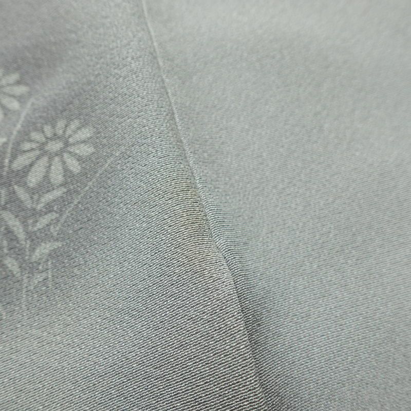 付け下げ 一つ紋付き 正絹 花柄 袷仕立て 身丈158cm 裄丈64.5cm リサイクル着物 着物 箔 入学式 卒業式 七五三 お宮参り フォーマル 上品 グレー_画像14