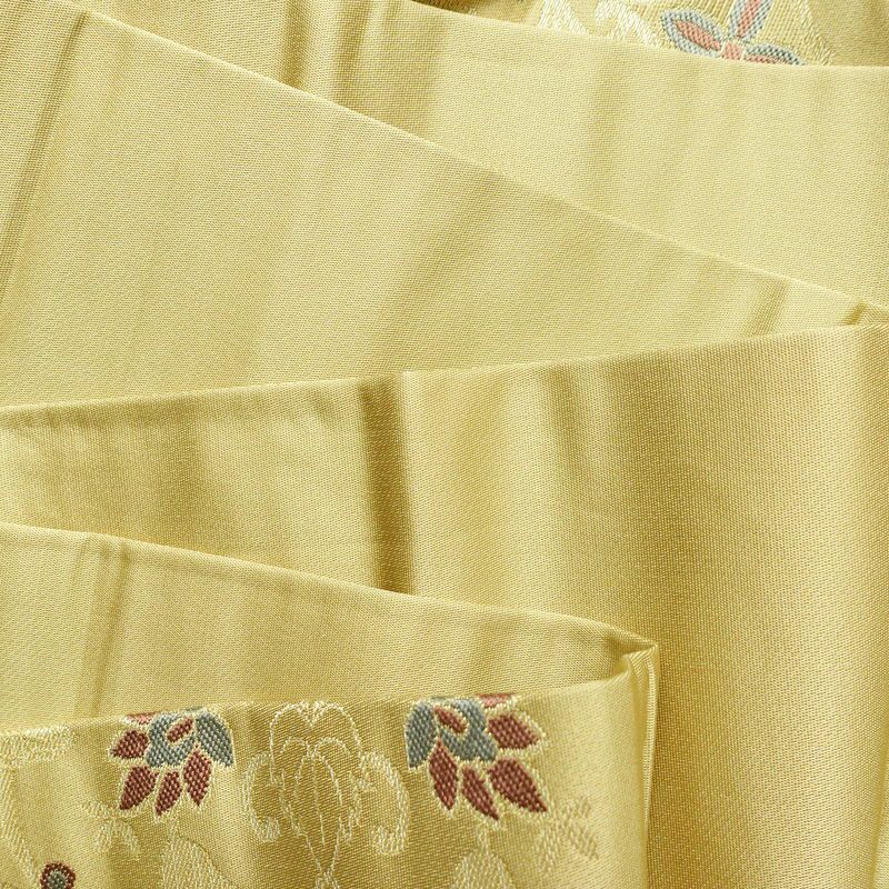 名古屋帯 六通柄 正絹 木の葉・植物柄 名古屋仕立て なごや帯 リサイクル帯 帯 金糸 ベージュ_画像18