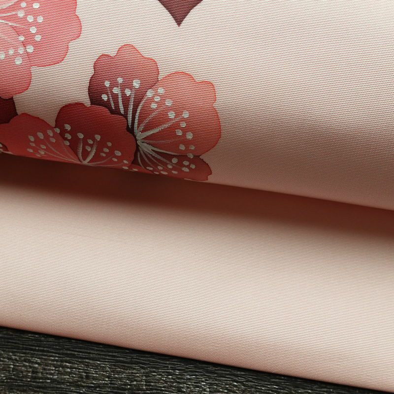 名古屋帯 太鼓柄 正絹 花柄 名古屋仕立て なごや帯 リサイクル帯 帯 シンプル 桜 ピンク_画像6