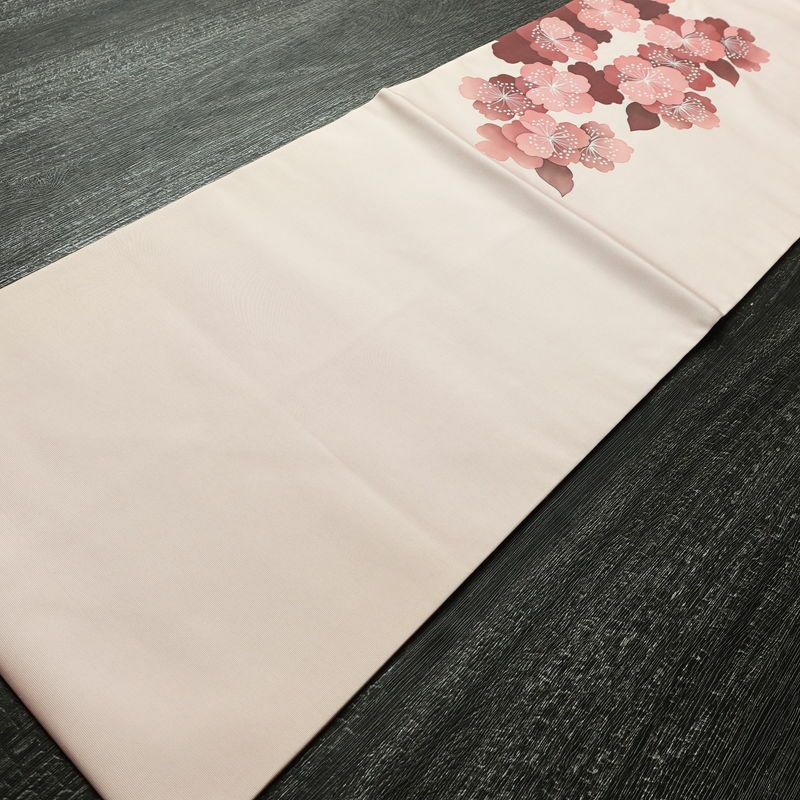 名古屋帯 太鼓柄 正絹 花柄 名古屋仕立て なごや帯 リサイクル帯 帯 シンプル 桜 ピンク_画像7