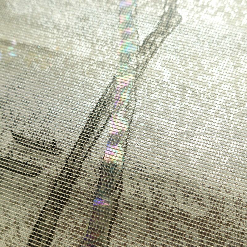 名古屋帯 太鼓柄 正絹 風景柄 通し仕立て なごや帯 リサイクル帯 帯 箔 白_画像4