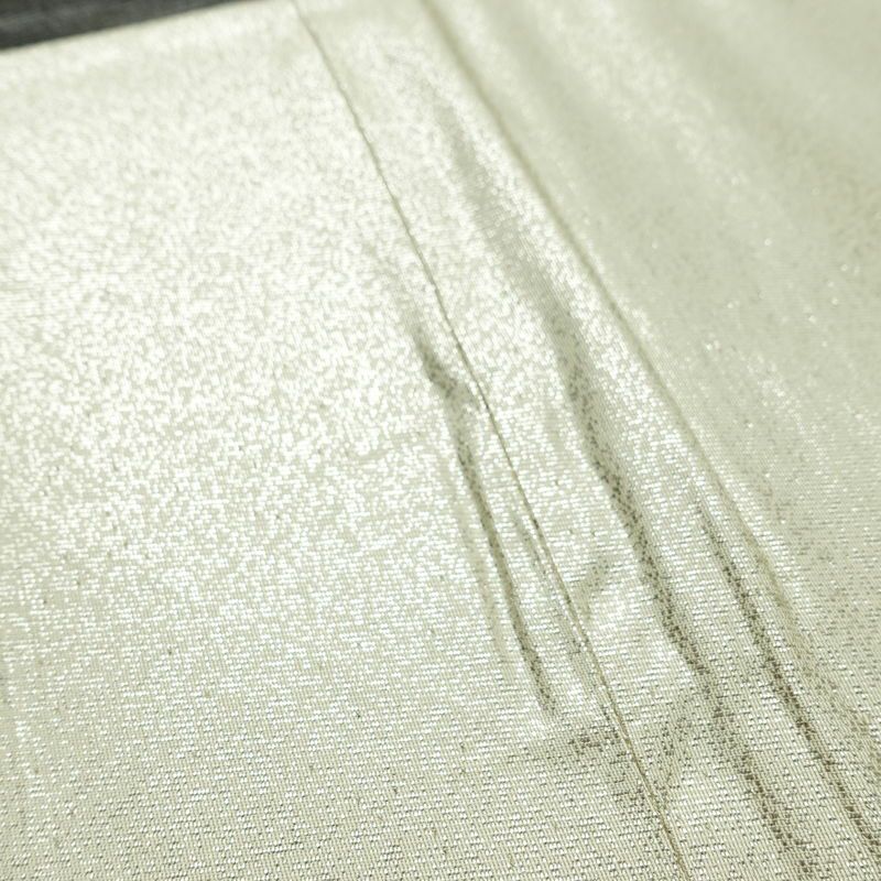 名古屋帯 太鼓柄 正絹 風景柄 通し仕立て なごや帯 リサイクル帯 帯 箔 白_画像16