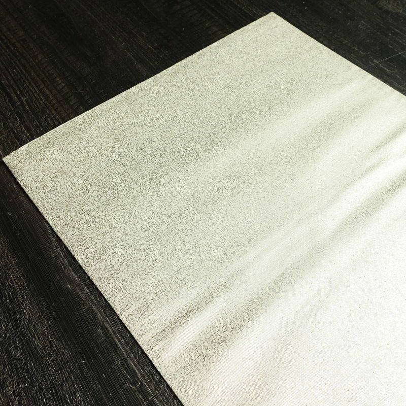 名古屋帯 太鼓柄 正絹 風景柄 通し仕立て なごや帯 リサイクル帯 帯 箔 白_画像17