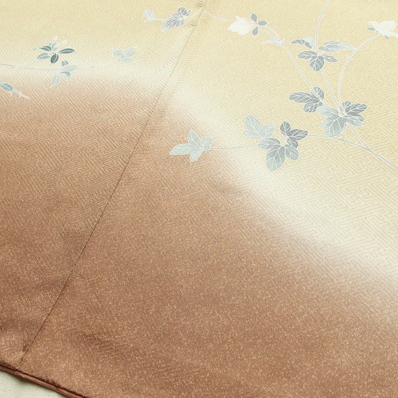 訪問着 良品 綸子 正絹 花柄 袷仕立て 身丈163.5cm 裄丈66cm リサイクル着物 着物 入学式 卒業式 七五三 お宮参り フォーマル ベージュ_画像13