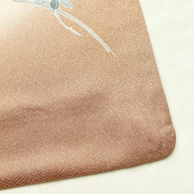 訪問着 良品 綸子 正絹 花柄 袷仕立て 身丈163.5cm 裄丈66cm リサイクル着物 着物 入学式 卒業式 七五三 お宮参り フォーマル ベージュ_画像16