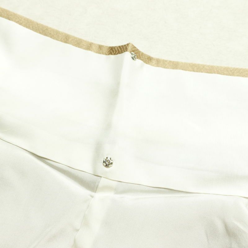 訪問着 良品 綸子 正絹 花柄 袷仕立て 身丈163.5cm 裄丈66cm リサイクル着物 着物 入学式 卒業式 七五三 お宮参り フォーマル ベージュ_画像20