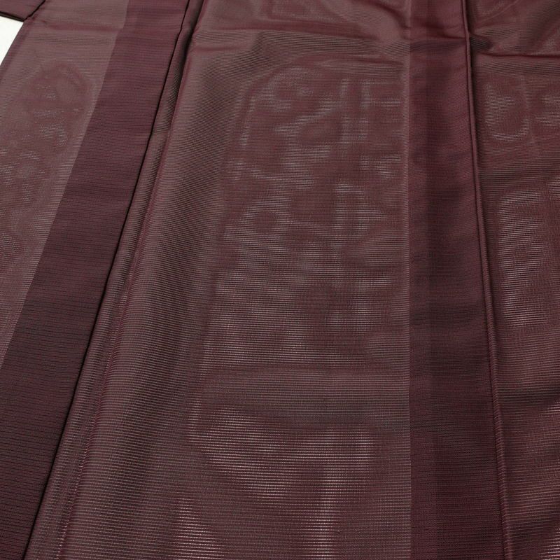 盛夏 色無地 良品 夏用 絽 ポリエステル 無地 単衣仕立て 身丈156.5cm 裄丈63.5cm リサイクル着物 着物 薄物 お茶会 シンプル 紫・藤色_画像5