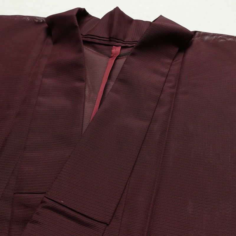 盛夏 色無地 良品 夏用 絽 ポリエステル 無地 単衣仕立て 身丈156.5cm 裄丈63.5cm リサイクル着物 着物 薄物 お茶会 シンプル 紫・藤色_画像16