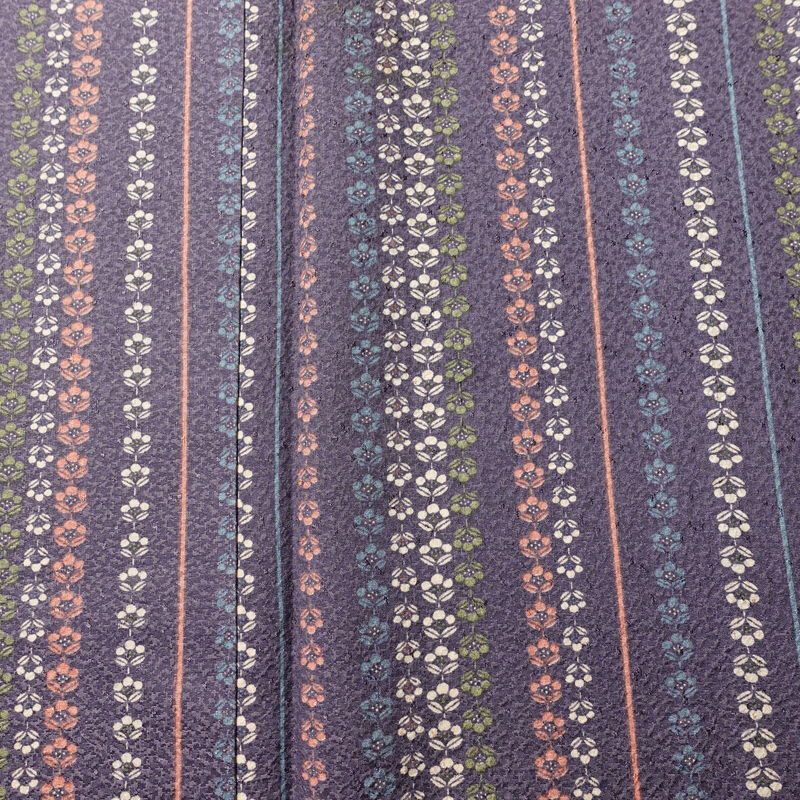 小紋 総柄 正絹 縞柄・線柄 袷仕立て 身丈156.5cm 裄丈64cm リサイクル着物 着物 紫・藤色_画像6