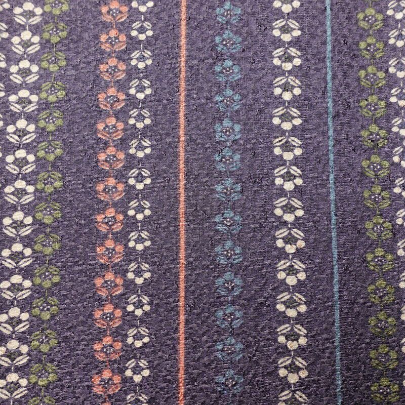 小紋 総柄 正絹 縞柄・線柄 袷仕立て 身丈156.5cm 裄丈64cm リサイクル着物 着物 紫・藤色_画像7