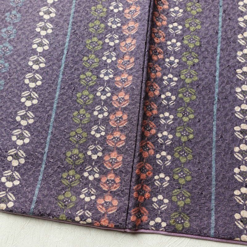 小紋 総柄 正絹 縞柄・線柄 袷仕立て 身丈156.5cm 裄丈64cm リサイクル着物 着物 紫・藤色_画像10