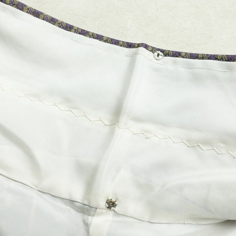 小紋 総柄 正絹 縞柄・線柄 袷仕立て 身丈156.5cm 裄丈64cm リサイクル着物 着物 紫・藤色_画像18