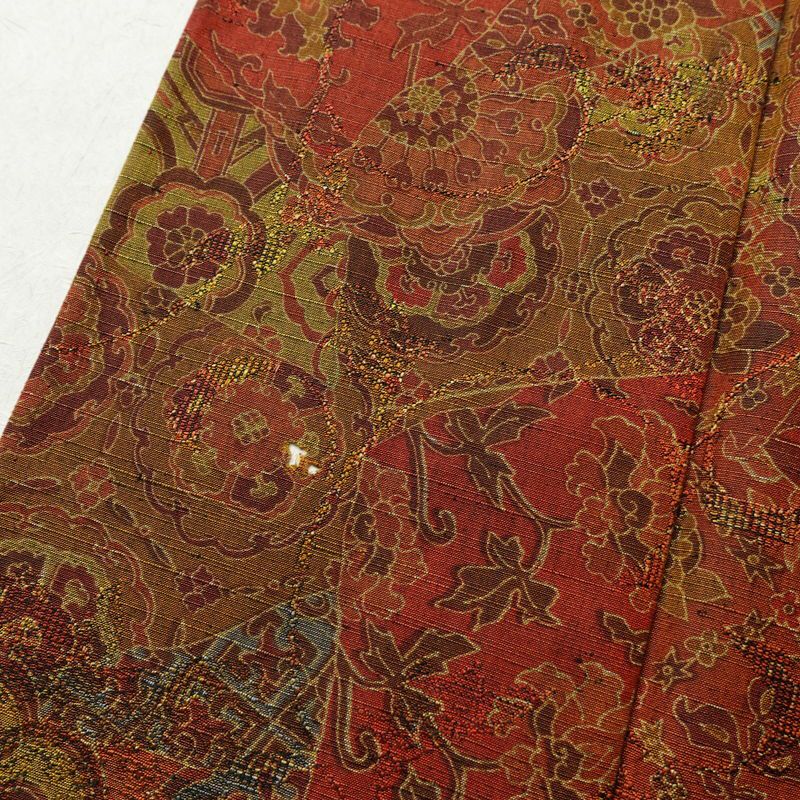 単衣 紬 バチ衿仕立て 正絹 幾何学柄・抽象柄 単衣仕立て 身丈157.5cm 裄丈63cm リサイクル着物 着物 カジュアル 多色使い_画像6