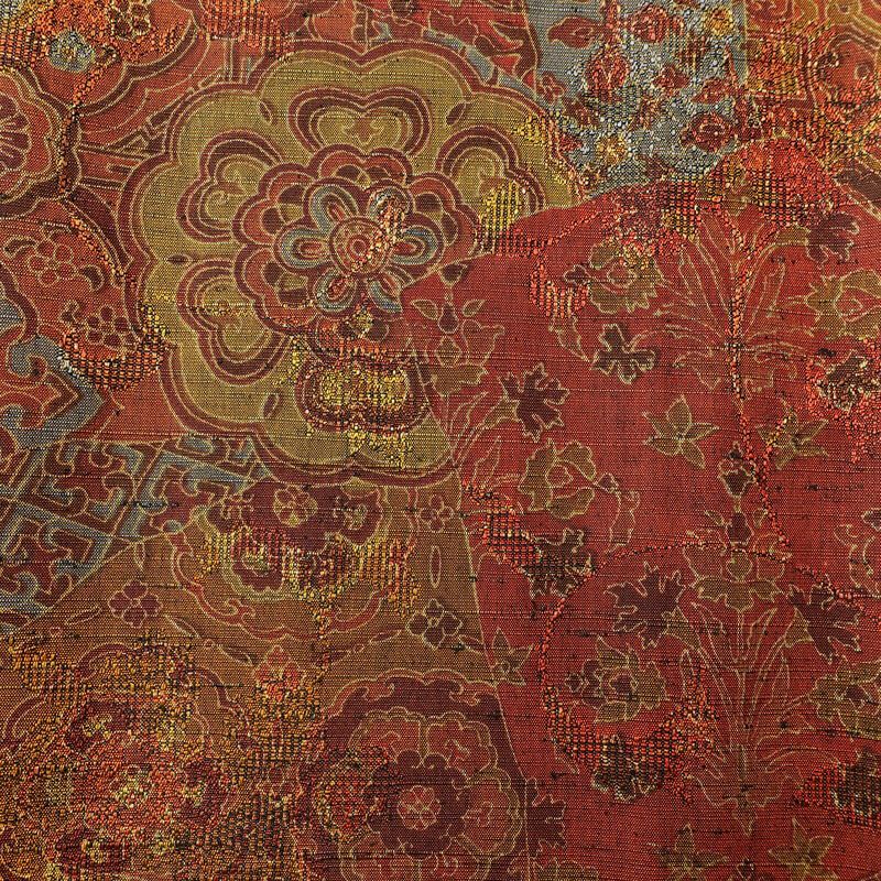 単衣 紬 バチ衿仕立て 正絹 幾何学柄・抽象柄 単衣仕立て 身丈157.5cm 裄丈63cm リサイクル着物 着物 カジュアル 多色使い_画像8