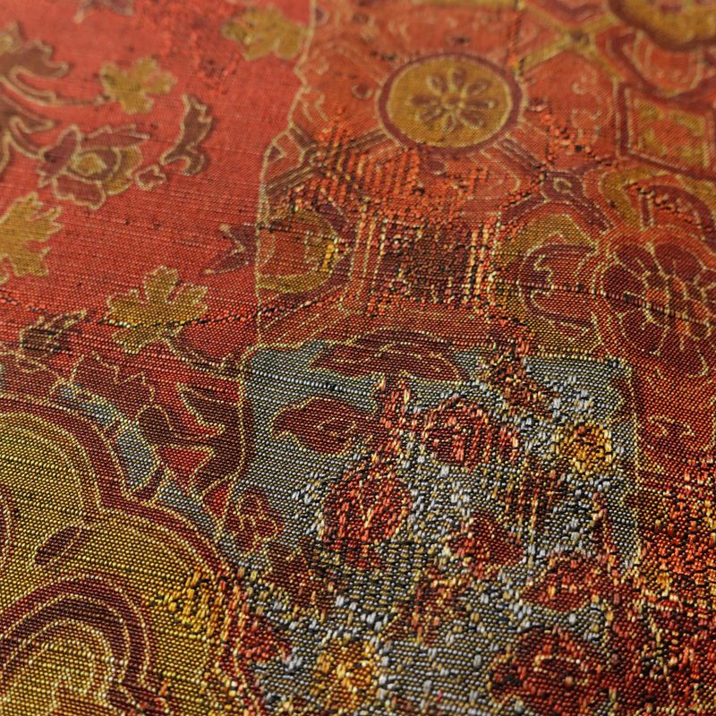 単衣 紬 バチ衿仕立て 正絹 幾何学柄・抽象柄 単衣仕立て 身丈157.5cm 裄丈63cm リサイクル着物 着物 カジュアル 多色使い_画像10