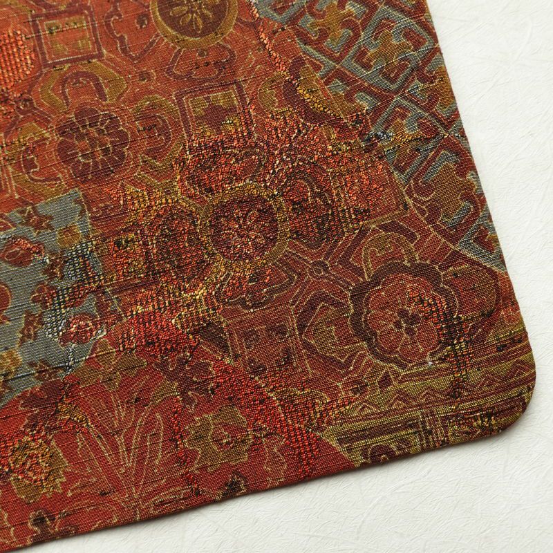 単衣 紬 バチ衿仕立て 正絹 幾何学柄・抽象柄 単衣仕立て 身丈157.5cm 裄丈63cm リサイクル着物 着物 カジュアル 多色使い_画像16