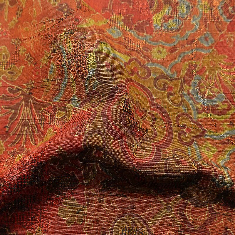 単衣 紬 バチ衿仕立て 正絹 幾何学柄・抽象柄 単衣仕立て 身丈157.5cm 裄丈63cm リサイクル着物 着物 カジュアル 多色使い_画像20