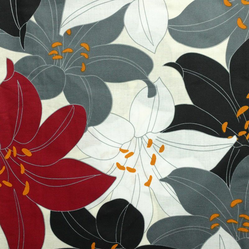 新品 浴衣 帯 2点セット 女性用 綿 平織 古典柄 浴衣 半幅帯 未使用品 百合 ゆり_画像4