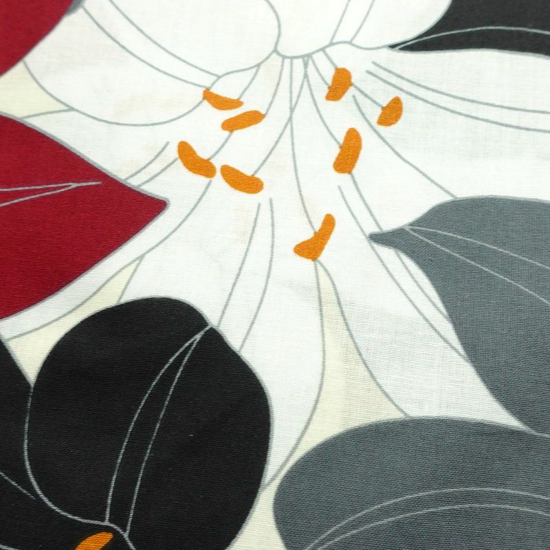 新品 浴衣 帯 2点セット 女性用 綿 平織 古典柄 浴衣 半幅帯 未使用品 百合 ゆり_画像6