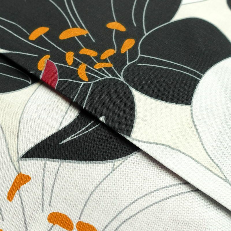 新品 浴衣 帯 2点セット 女性用 綿 平織 古典柄 浴衣 半幅帯 未使用品 百合 ゆり_画像13