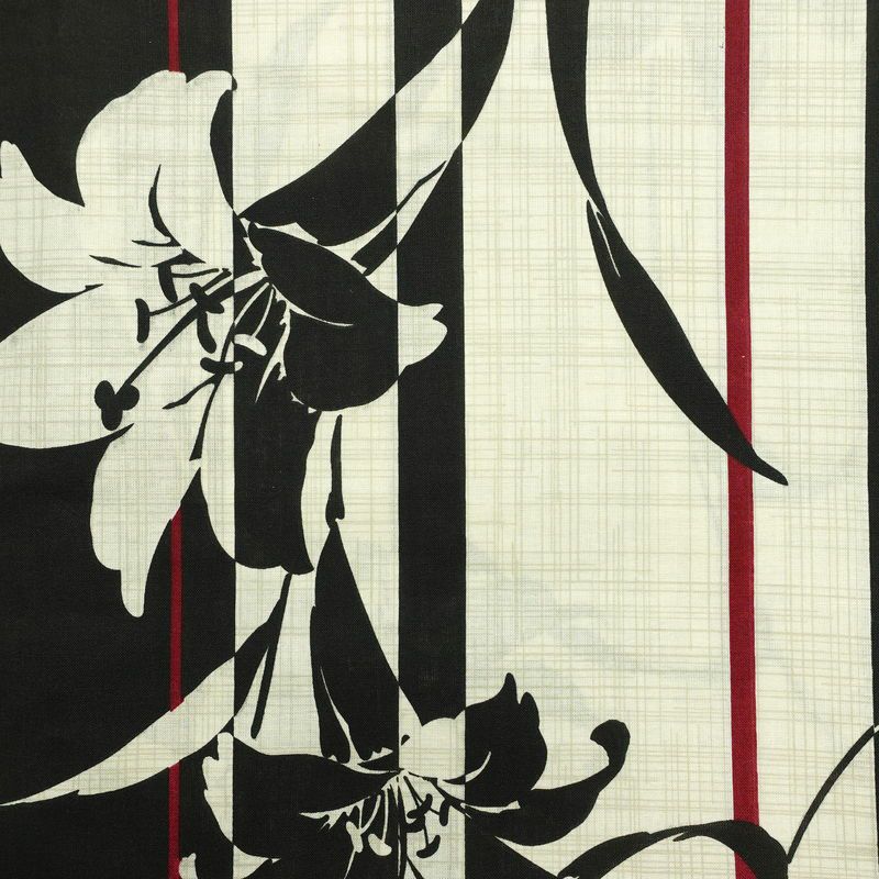 新品 浴衣 帯 2点セット 女性用 綿 平織 古典柄 浴衣 半幅帯 未使用品 百合 シック 縞_画像4