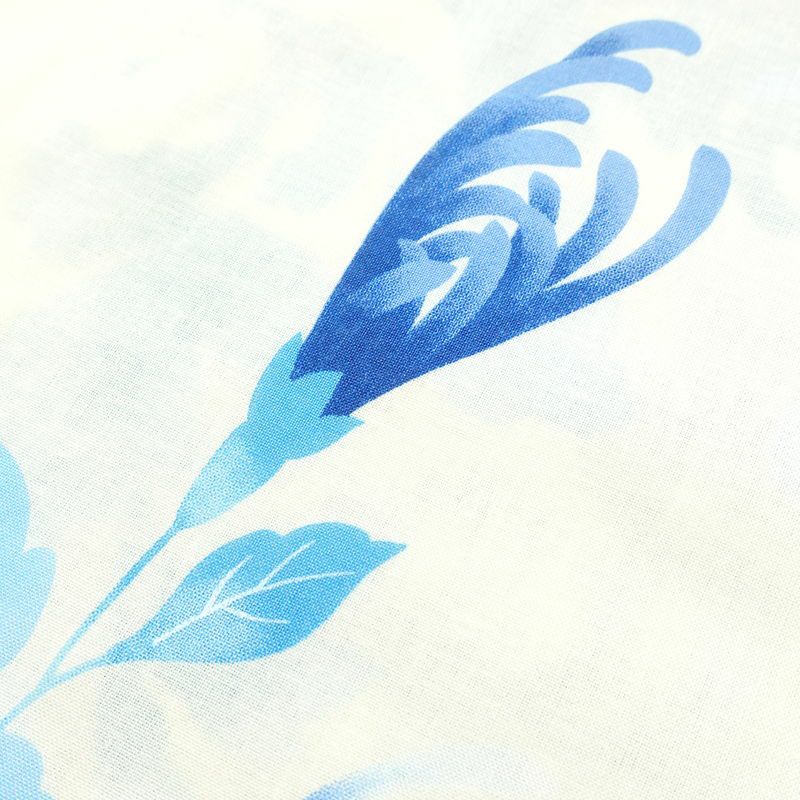 新品 浴衣 帯 2点セット 女性用 綿 平織 古典柄 浴衣 半幅帯 未使用品 乱菊 ブルー_画像7