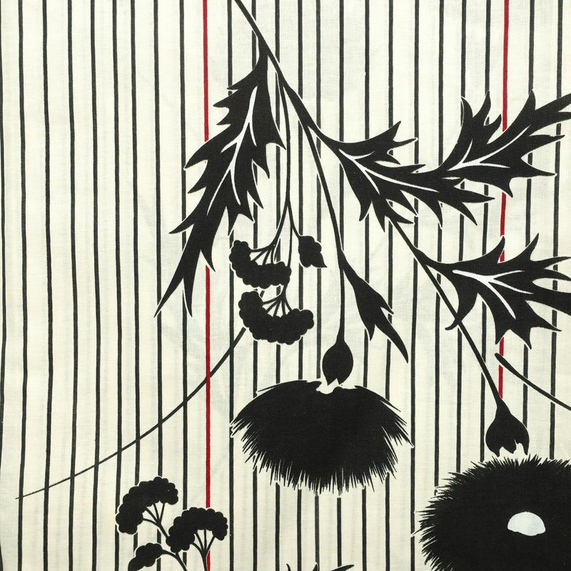 新品 浴衣 帯 2点セット 女性用 綿 平織 古典柄 浴衣 半幅帯 未使用品　アザミ 細縞 ストライプ_画像4